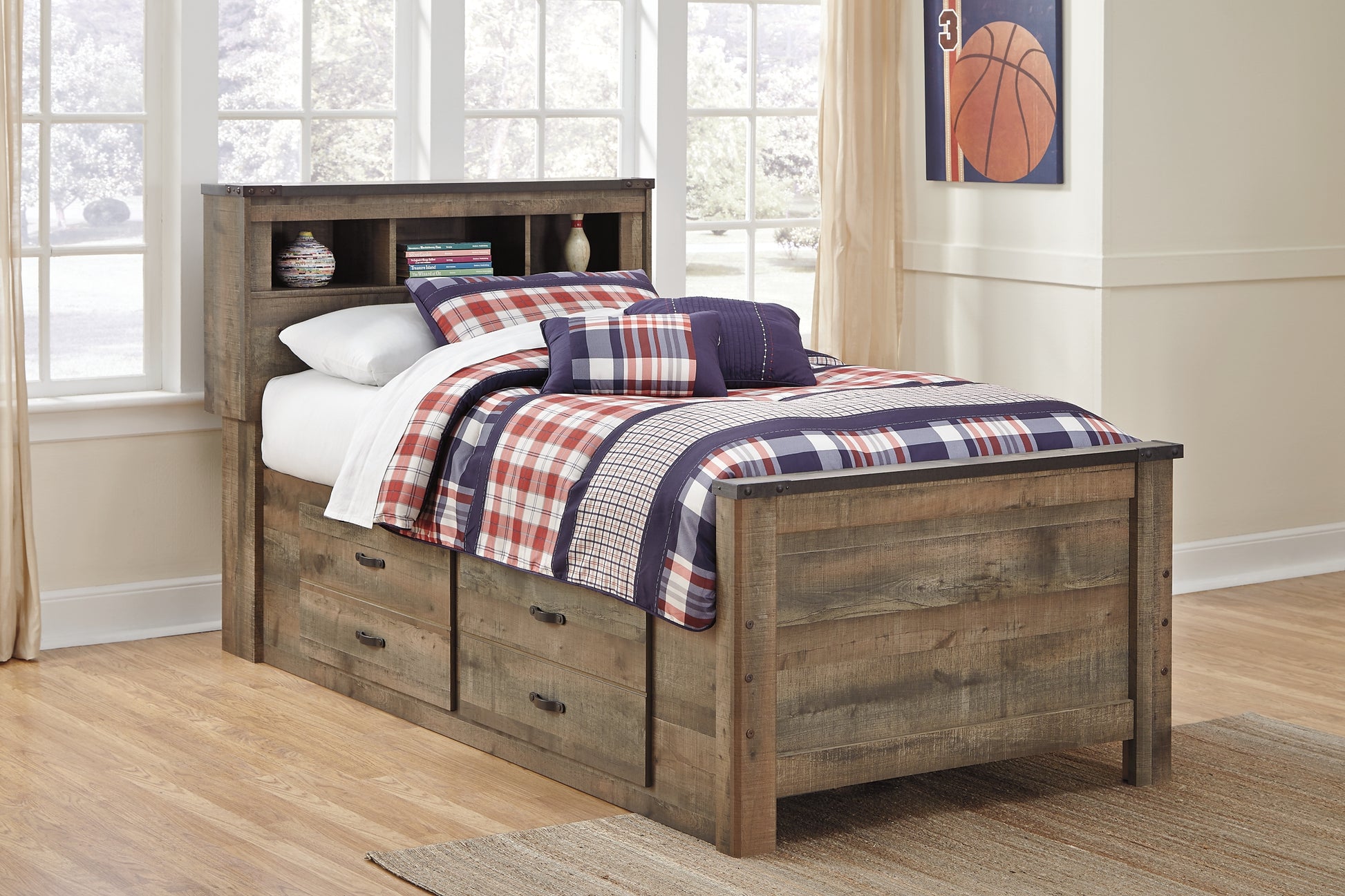 Trinell  Bookcase Bed With 2 Storage Drawers Signature Design by Ashley®