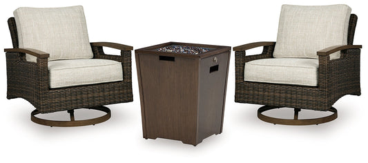 Rodeway South Fire Pit Table and 2 Chairs Signature Design by Ashley®