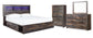 Drystan King Bookcase Bed with 4 Storage Drawers with Mirrored Dresser and Chest Signature Design by Ashley®