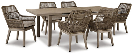 Beach Front Outdoor Dining Table and 6 Chairs Signature Design by Ashley®