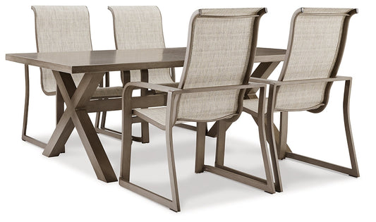 Beach Front Outdoor Dining Table and 4 Chairs Signature Design by Ashley®