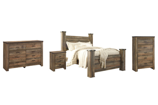 Trinell Queen Poster Bed with Dresser, Chest and Nightstand Signature Design by Ashley®