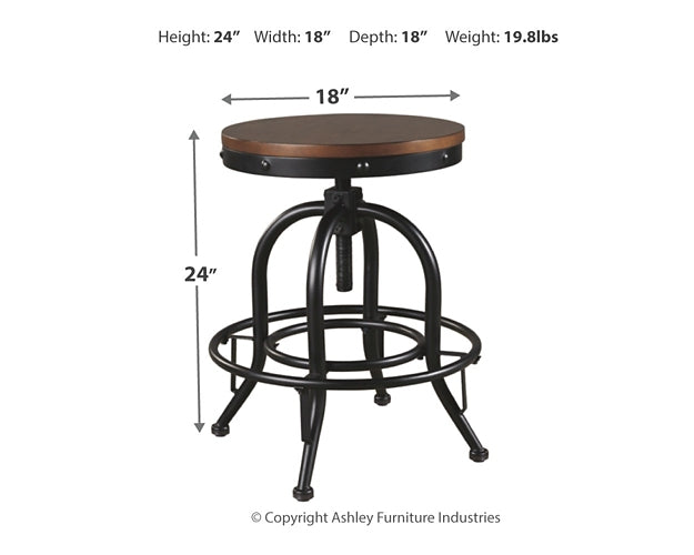 Valebeck Swivel Barstool (2/CN) Signature Design by Ashley®