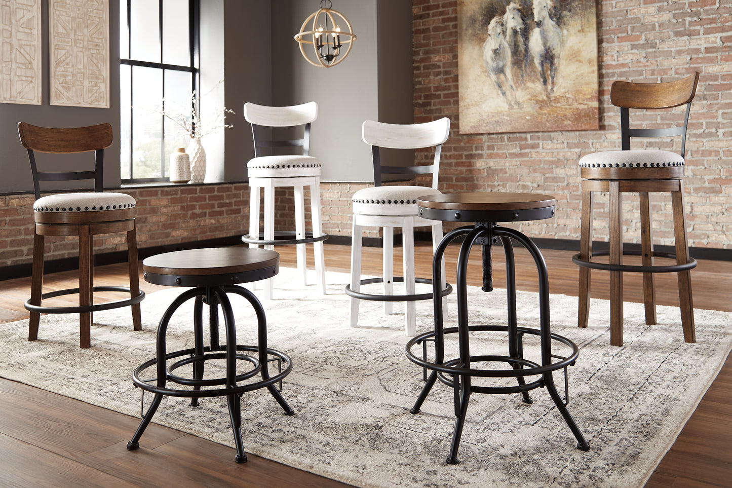 Valebeck Swivel Barstool (2/CN) Signature Design by Ashley®