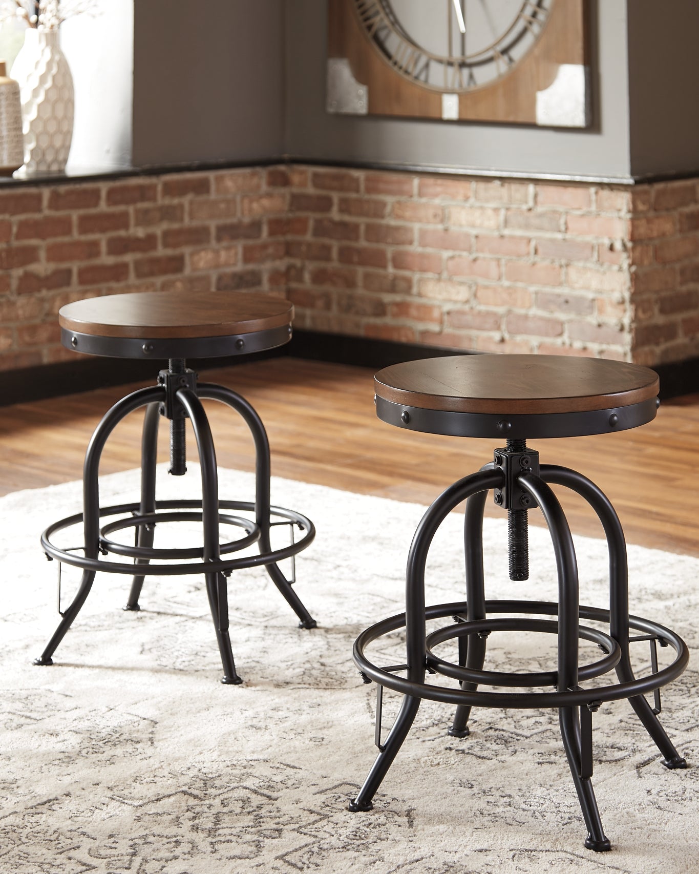 Valebeck Swivel Barstool (2/CN) Signature Design by Ashley®