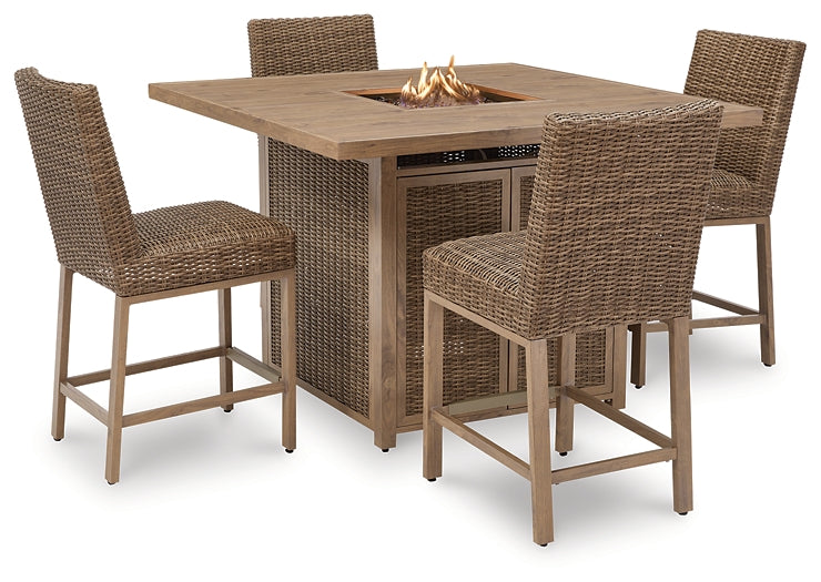 Walton Bridge Outdoor Bar Table and 4 Barstools Signature Design by Ashley®