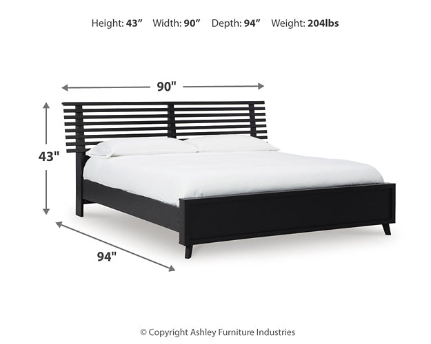 Danziar King Panel Bed with Mirrored Dresser Signature Design by Ashley®