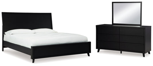 Danziar Queen Panel Bed with Mirrored Dresser Signature Design by Ashley®