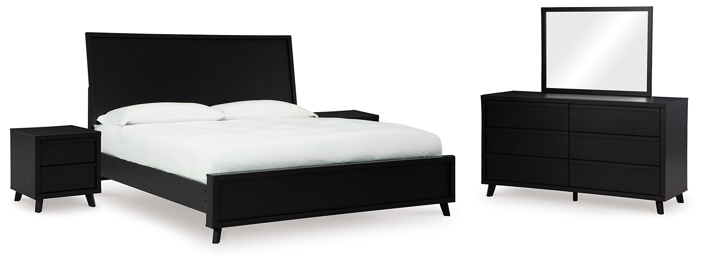 Danziar Queen Panel Bed with Mirrored Dresser and 2 Nightstands Signature Design by Ashley®