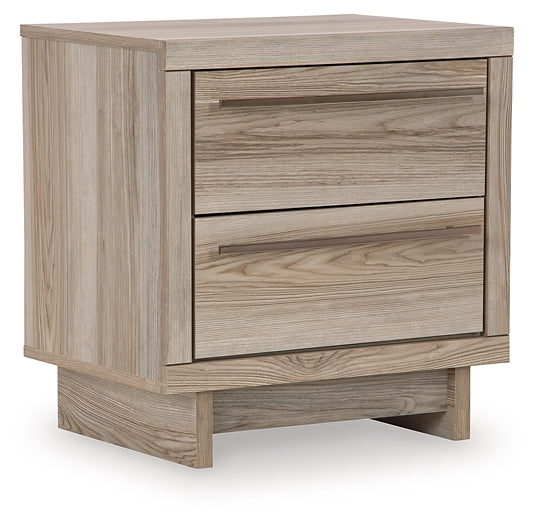 Hasbrick Queen Panel Bed with Mirrored Dresser, Chest and 2 Nightstands Signature Design by Ashley®