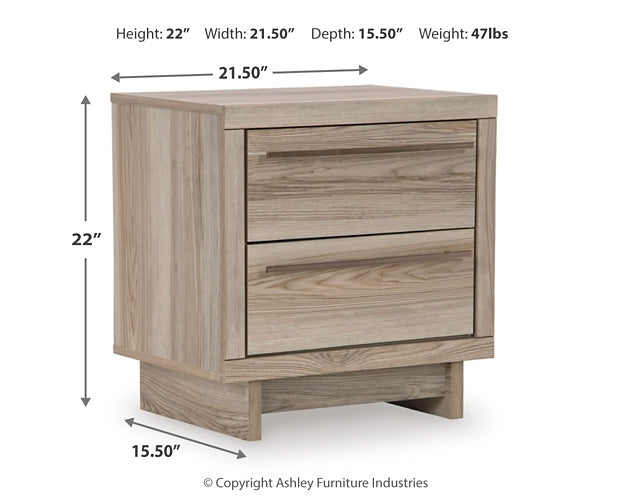 Hasbrick Queen Panel Bed with Mirrored Dresser, Chest and 2 Nightstands Signature Design by Ashley®