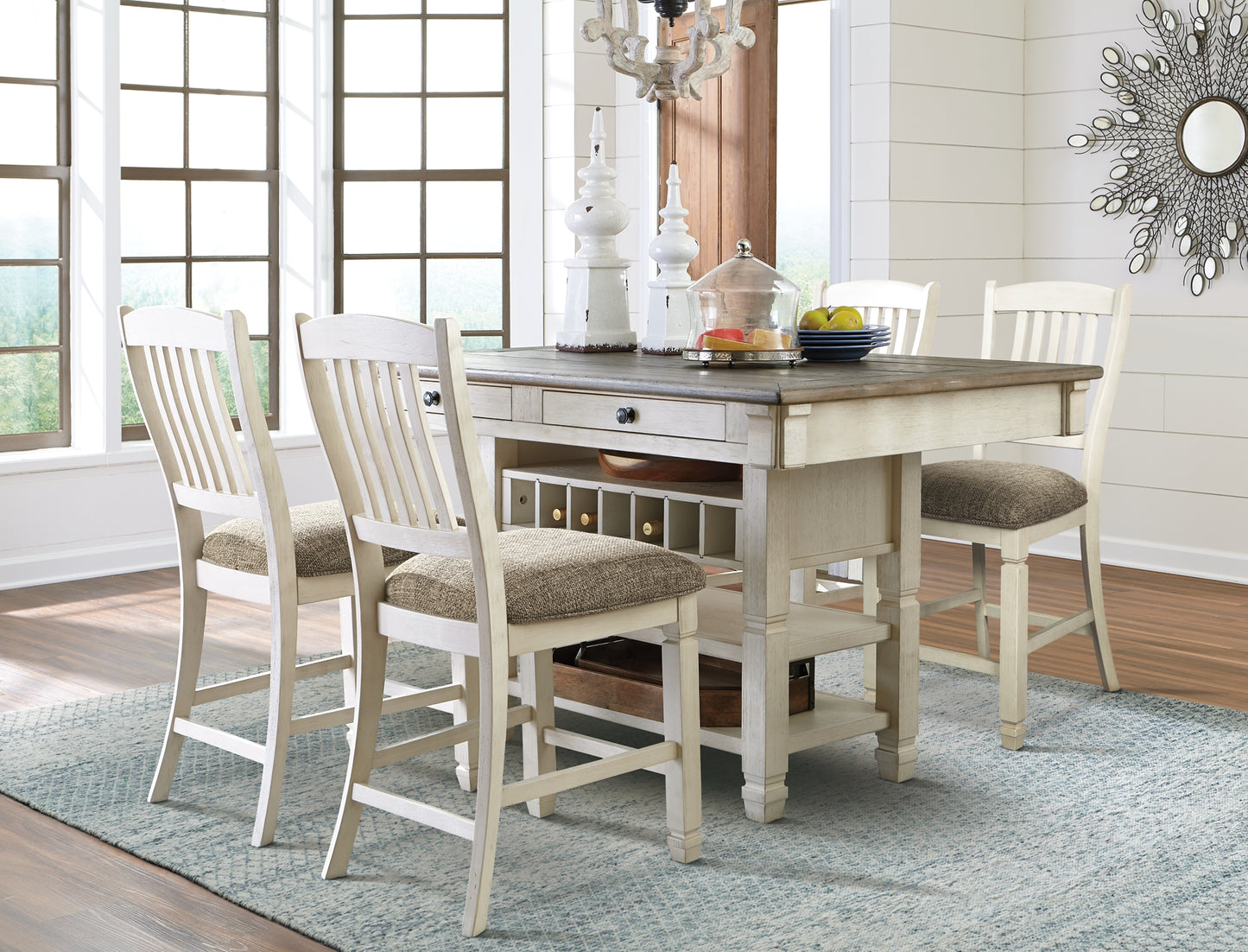 Bolanburg Counter Height Dining Table and 4 Barstools Signature Design by Ashley®