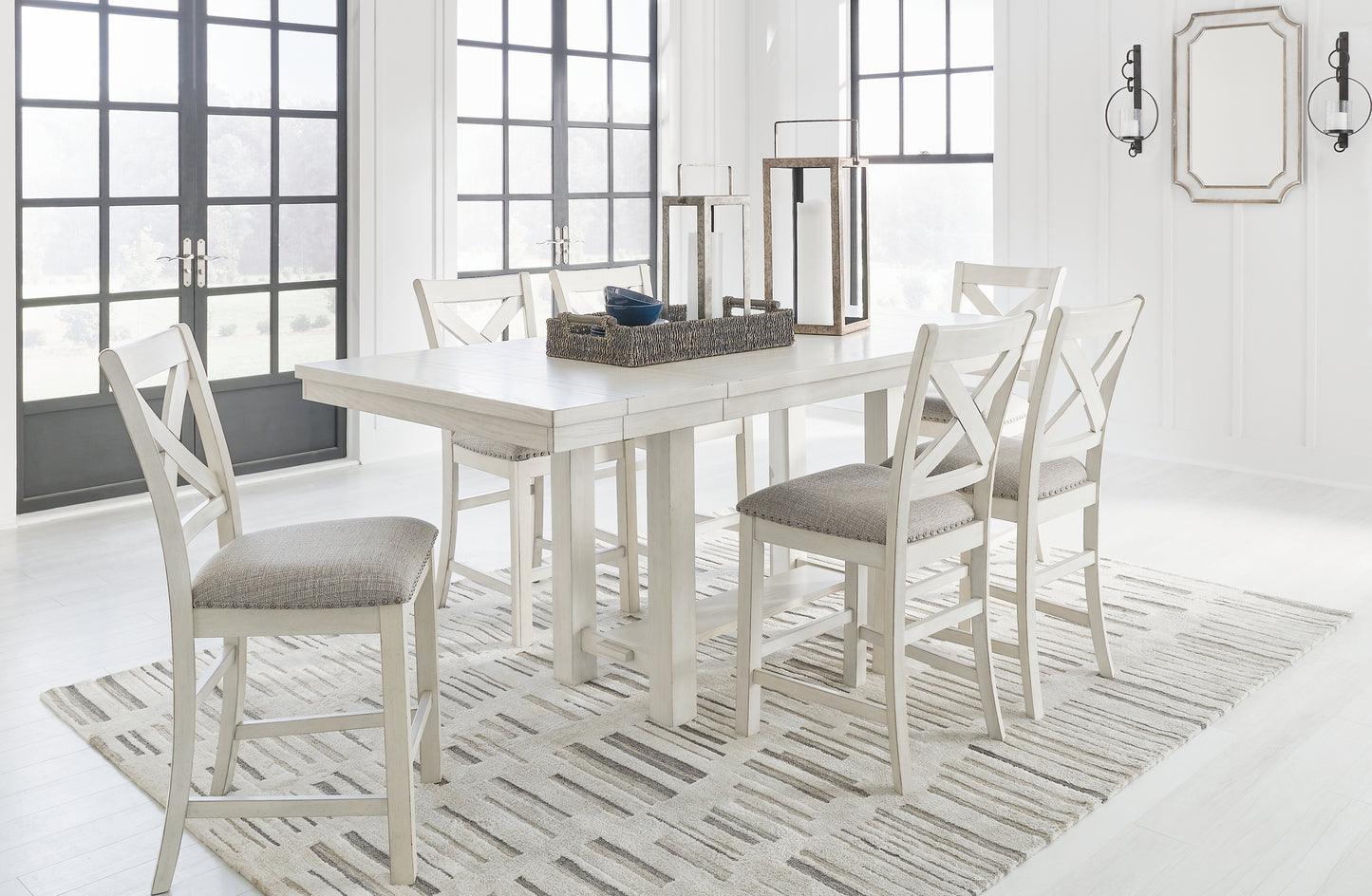 Robbinsdale Counter Height Dining Table and 6 Barstools Signature Design by Ashley®