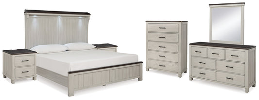 Darborn California King Panel Bed with Mirrored Dresser, Chest and 2 Nightstands Signature Design by Ashley®