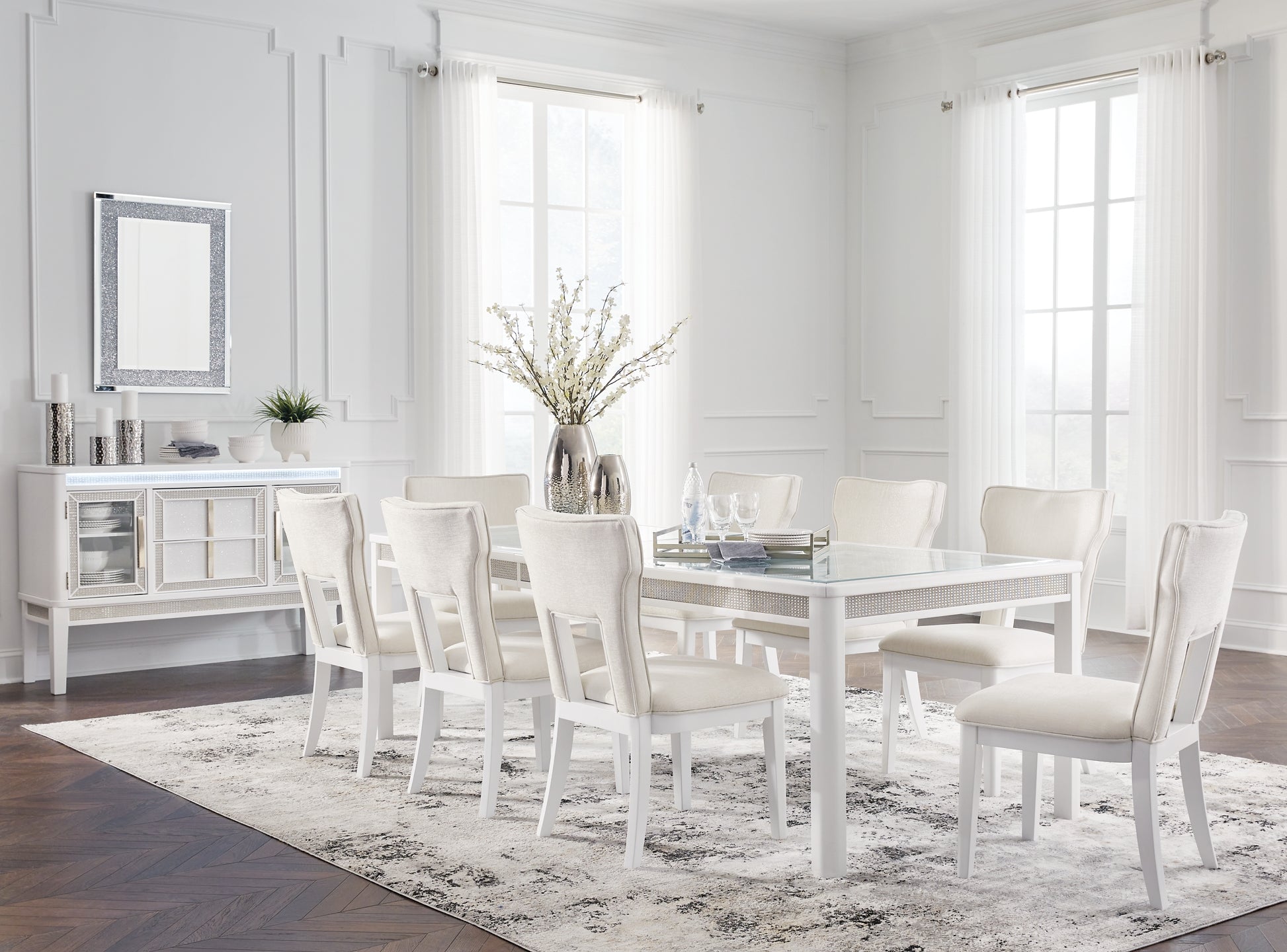 Chalanna Dining Table and 8 Chairs Signature Design by Ashley®