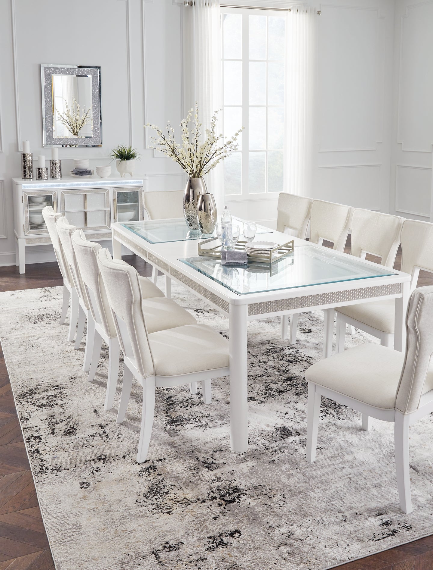 Chalanna Dining Table and 10 Chairs Signature Design by Ashley®