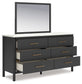 Cadmori Queen Upholstered Panel Bed with Mirrored Dresser Signature Design by Ashley®