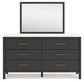 Cadmori Full Upholstered Panel Bed with Mirrored Dresser and Nightstand Signature Design by Ashley®