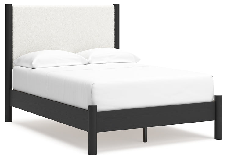 Cadmori Full Upholstered Panel Bed with Mirrored Dresser and Nightstand Signature Design by Ashley®