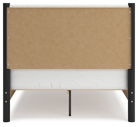 Cadmori Full Upholstered Panel Bed with Mirrored Dresser and Nightstand Signature Design by Ashley®