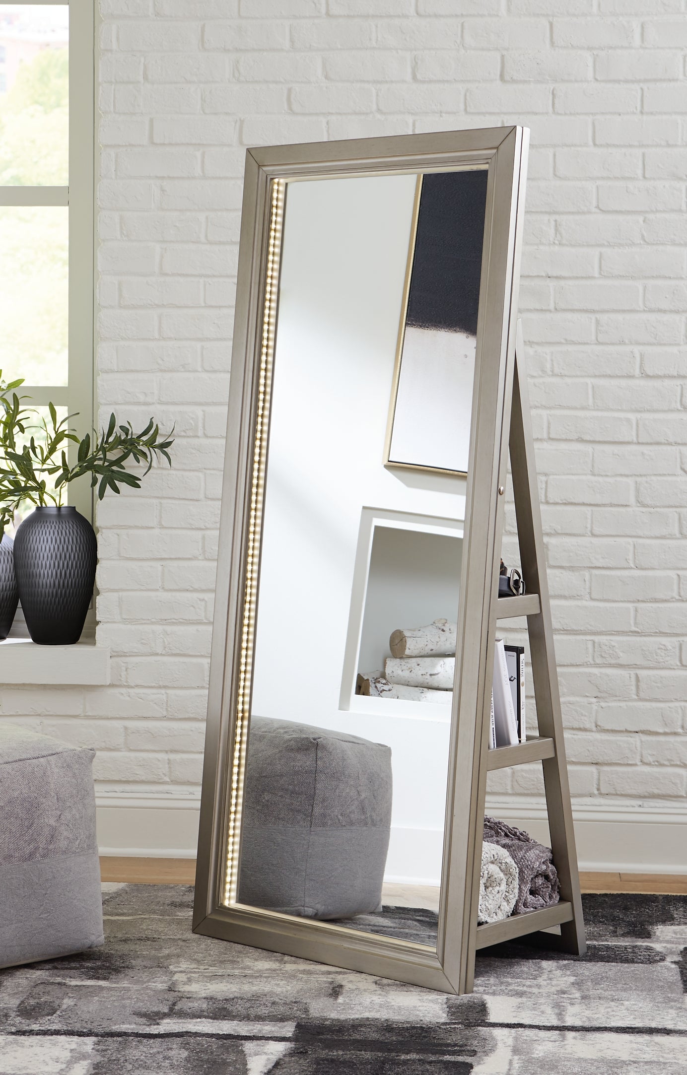 Evesen Floor Standing Mirror/Storage Signature Design by Ashley®