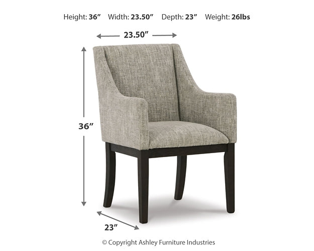 Burkhaus Dining UPH Arm Chair (2/CN) Signature Design by Ashley®