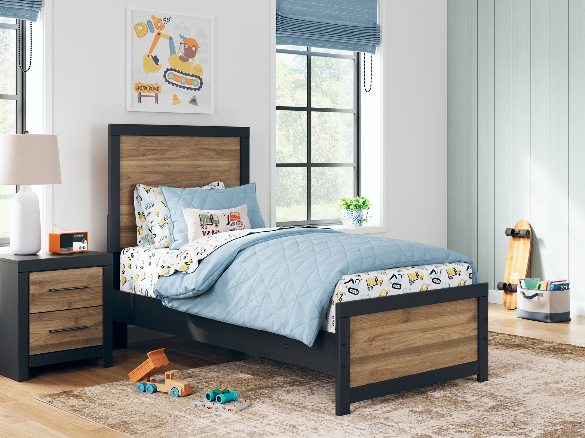 Vertani Twin Panel Bed with Nightstand Signature Design by Ashley®