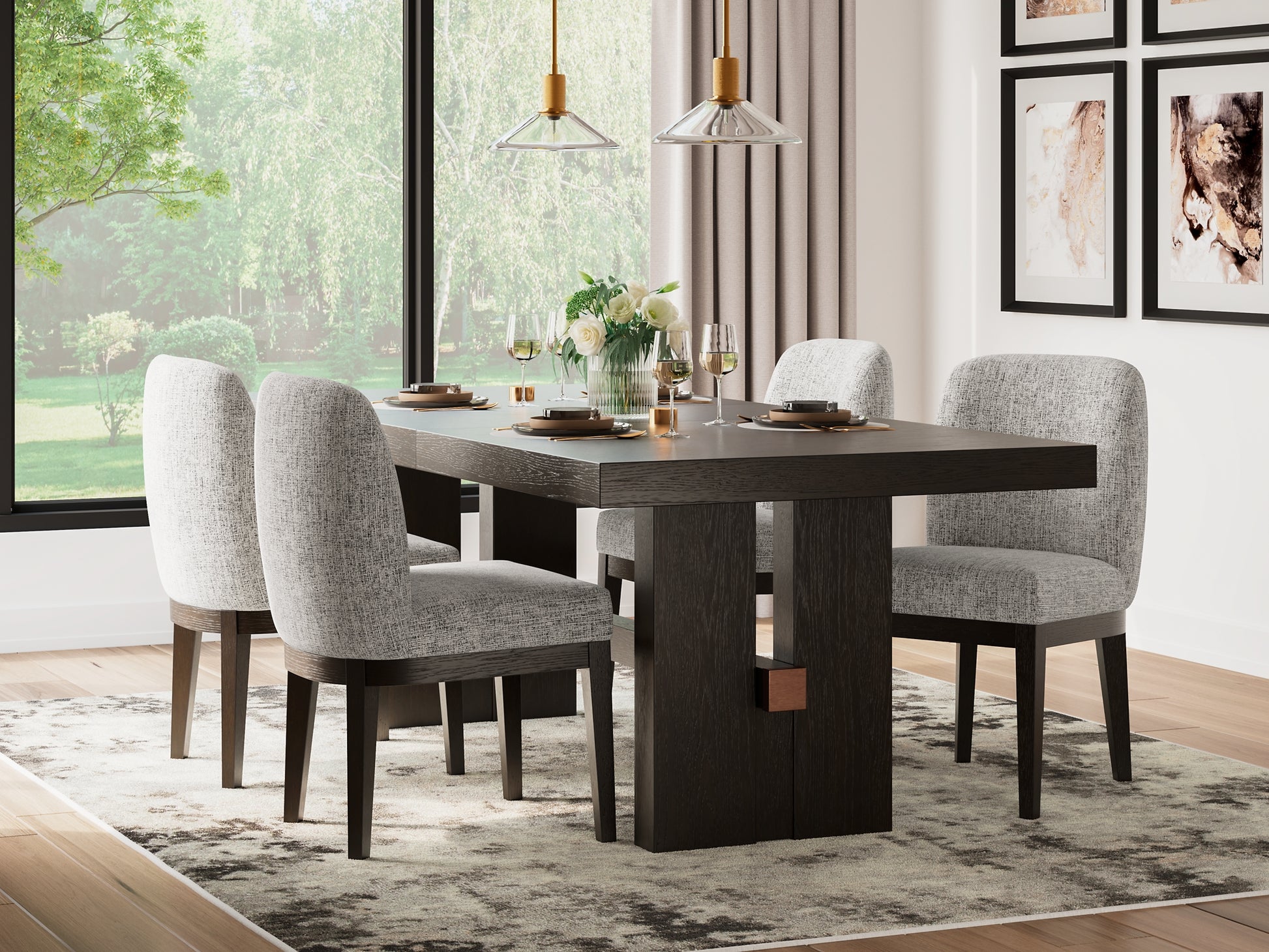 Burkhaus Dining Table and 4 Chairs Signature Design by Ashley®