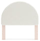 Wistenpine Full Upholstered Panel Headboard with Mirrored Dresser Signature Design by Ashley®