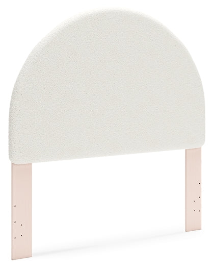 Wistenpine Full Upholstered Panel Headboard with Mirrored Dresser Signature Design by Ashley®