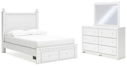 Mollviney Full Panel Storage Bed with Mirrored Dresser Signature Design by Ashley®