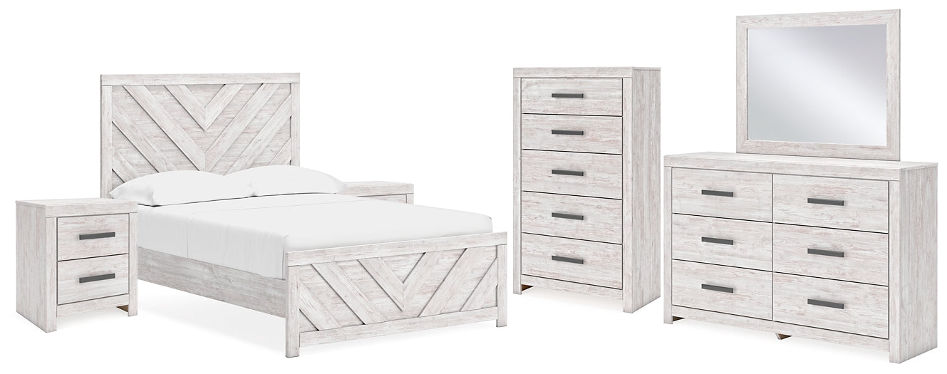 Cayboni Full Panel Bed with Mirrored Dresser, Chest and 2 Nightstands Signature Design by Ashley®