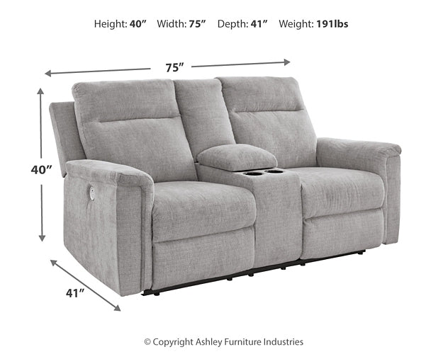 Barnsana DBL REC PWR Loveseat w/Console Signature Design by Ashley®