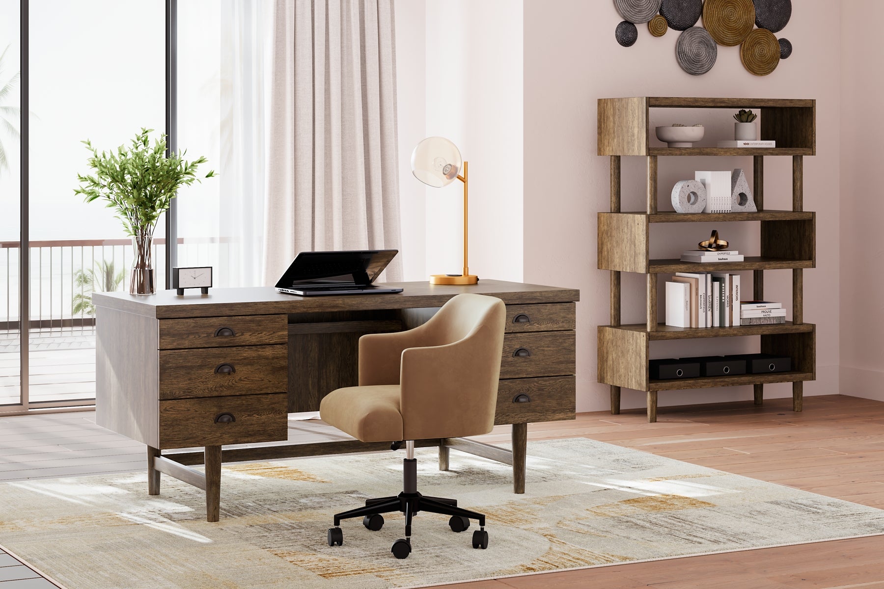 Austanny Home Office Desk with Chair and Storage Signature Design by Ashley®