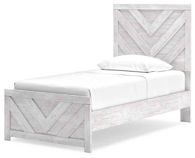 Cayboni Twin Panel Bed with Mirrored Dresser Signature Design by Ashley®