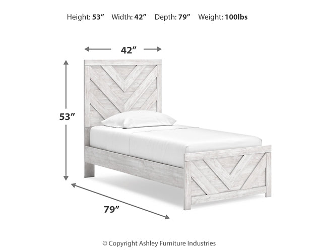 Cayboni Twin Panel Bed with Mirrored Dresser Signature Design by Ashley®