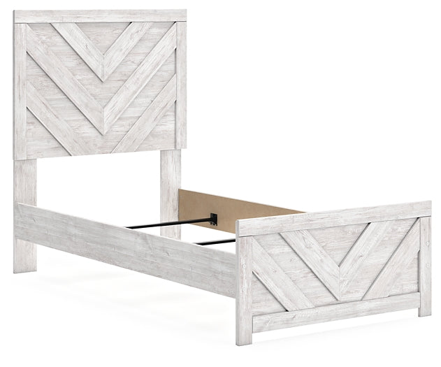 Cayboni Twin Panel Bed with Mirrored Dresser Signature Design by Ashley®