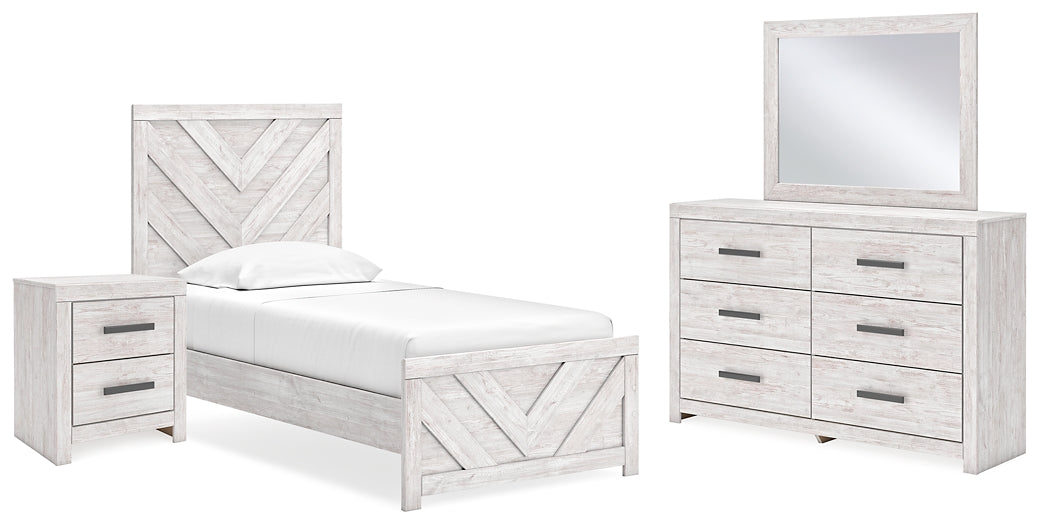 Cayboni Twin Panel Bed with Mirrored Dresser and Nightstand Signature Design by Ashley®