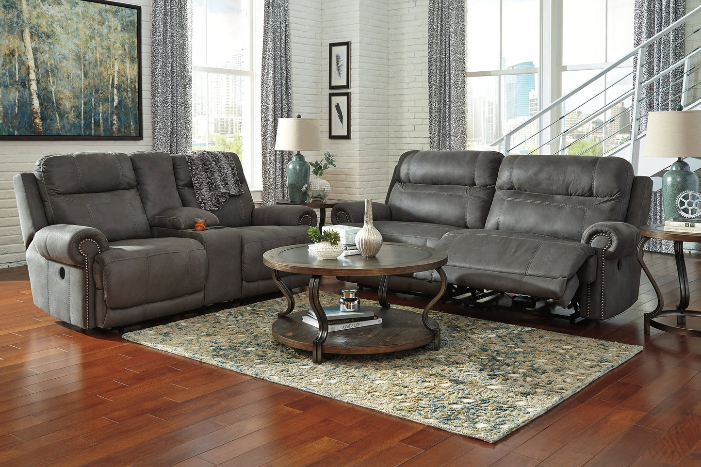 Austere DBL Rec Loveseat w/Console Signature Design by Ashley®