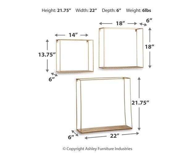 Efharis Wall Shelf Set (3/CN) Signature Design by Ashley®