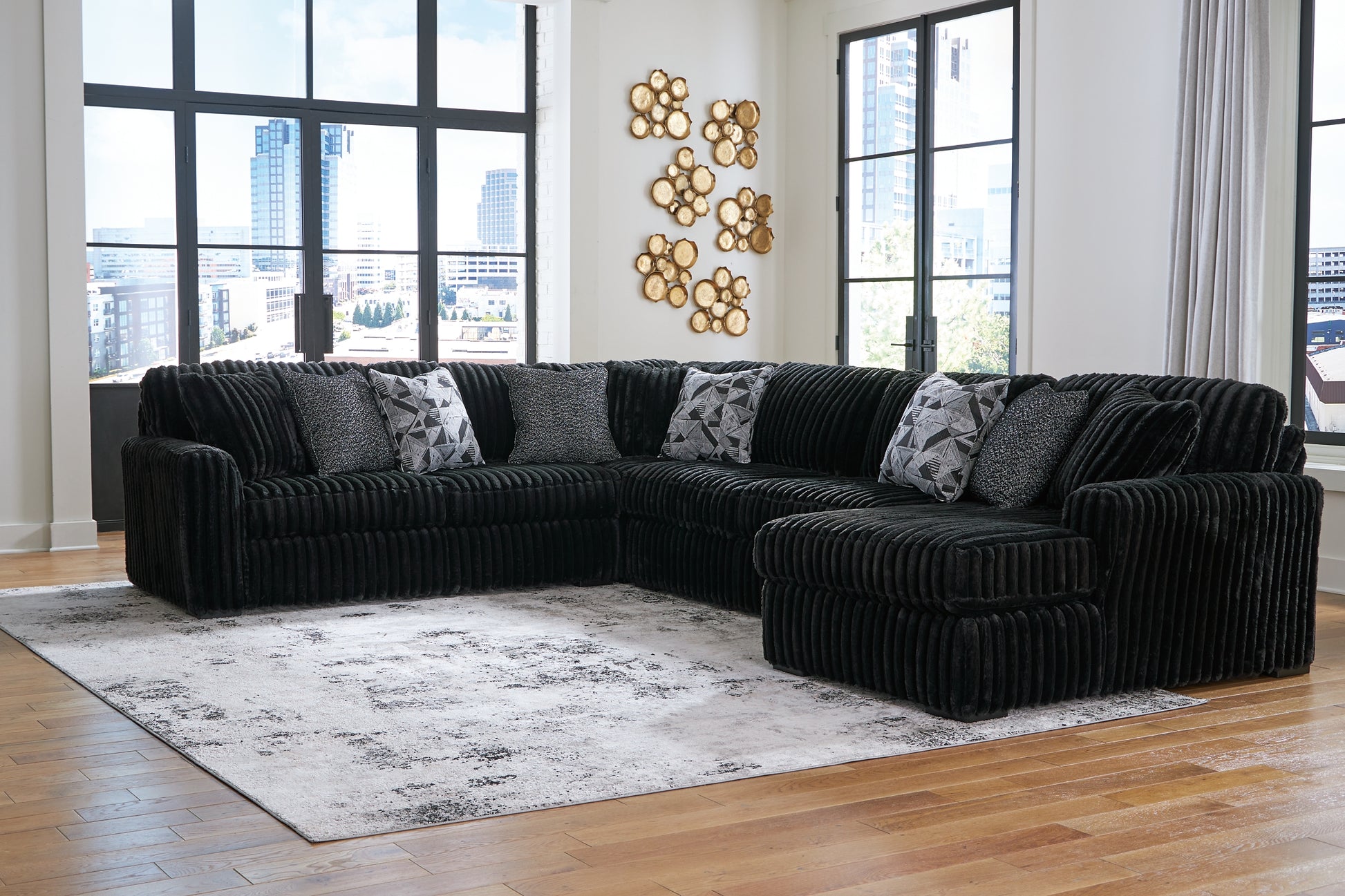 Midnight-Madness 4-Piece Sectional with Chaise Signature Design by Ashley®