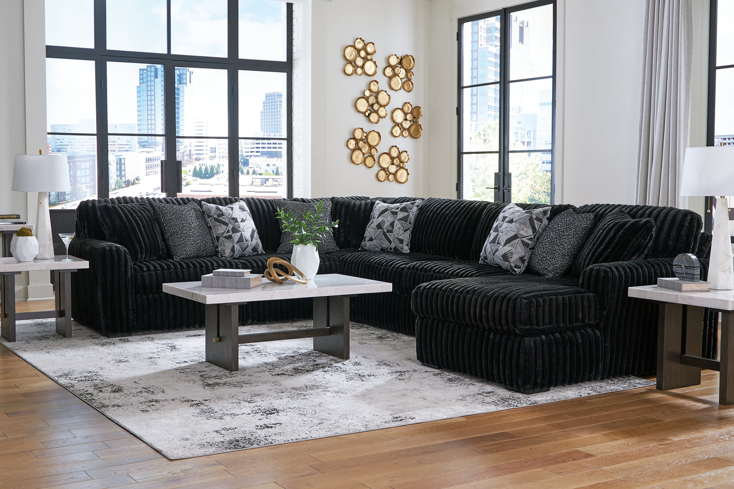 Midnight-Madness 4-Piece Sectional with Chaise Signature Design by Ashley®