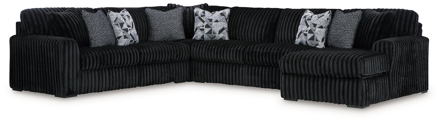 Midnight-Madness 4-Piece Sectional with Chaise Signature Design by Ashley®