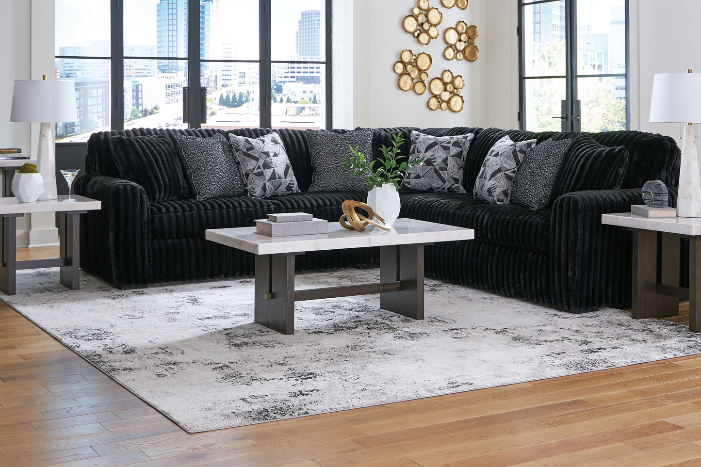 Midnight-Madness 3-Piece Sectional Signature Design by Ashley®