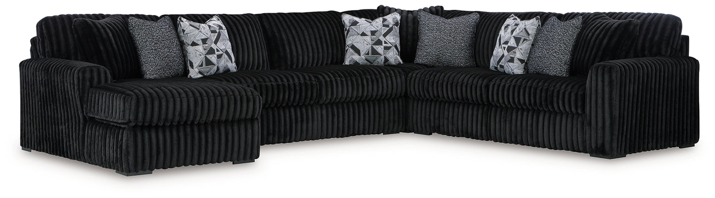 Midnight-Madness 4-Piece Sectional with Chaise Signature Design by Ashley®