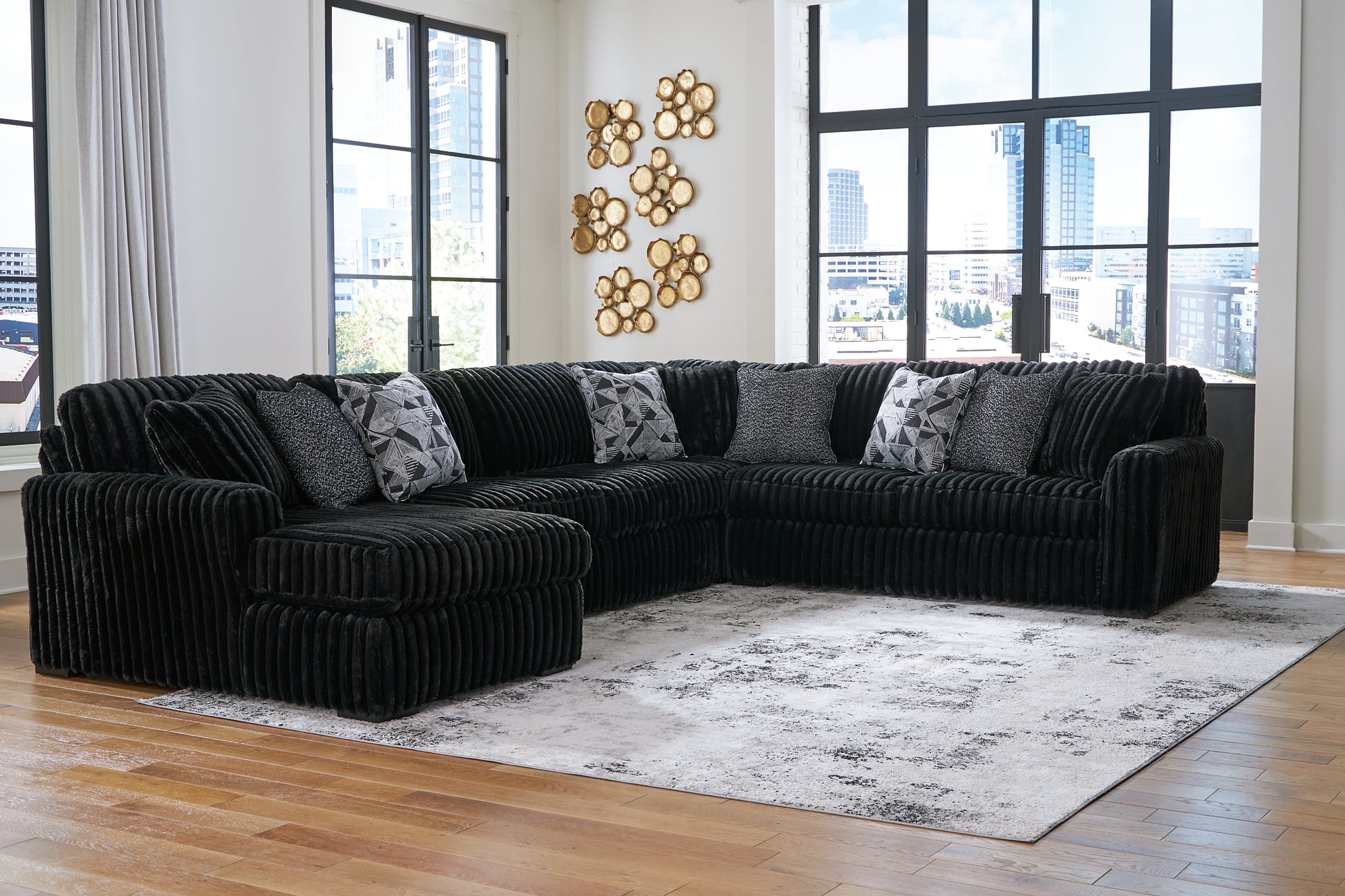 Midnight-Madness 4-Piece Sectional with Chaise Signature Design by Ashley®