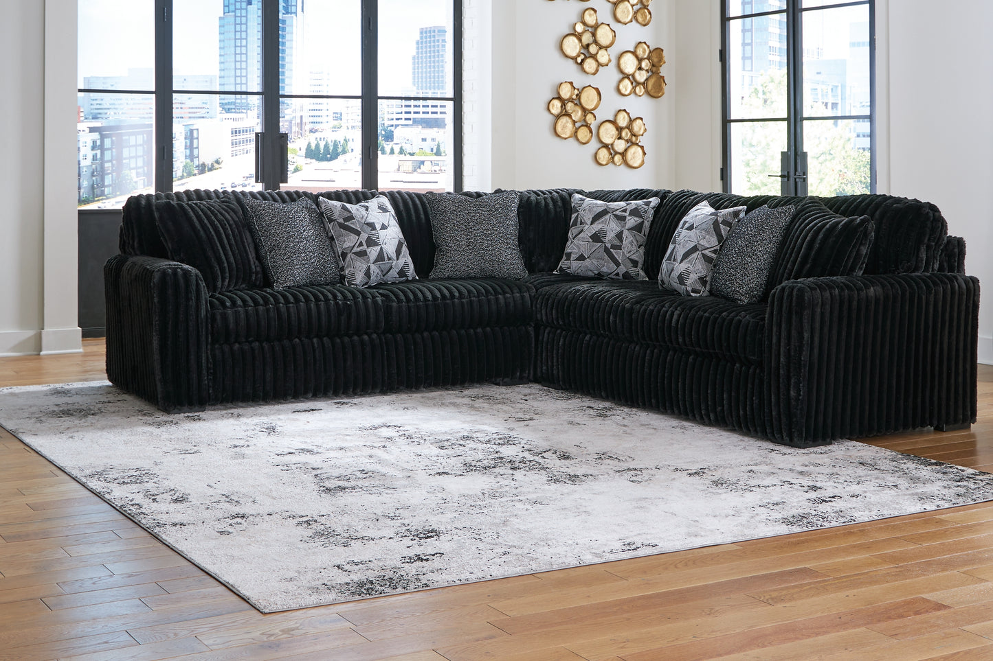 Midnight-Madness 3-Piece Sectional Signature Design by Ashley®