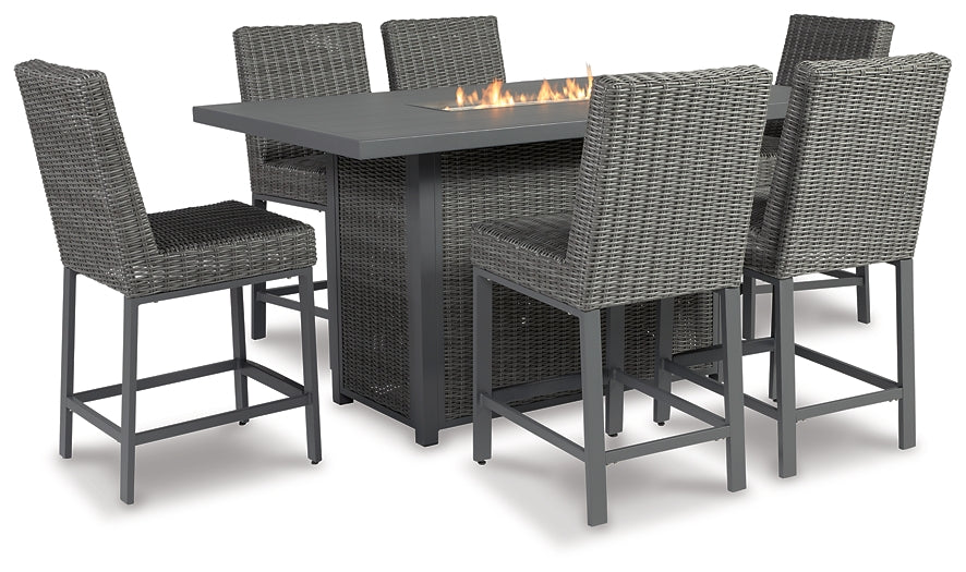 Palazzo Outdoor Bar Table and 6 Barstools Signature Design by Ashley®