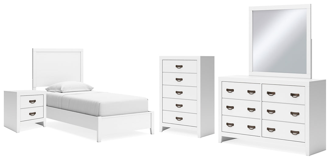 Binterglen Twin Panel Bed with Mirrored Dresser, Chest and Nightstand Signature Design by Ashley®