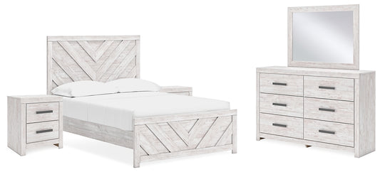 Cayboni Full Panel Bed with Mirrored Dresser and 2 Nightstands Signature Design by Ashley®